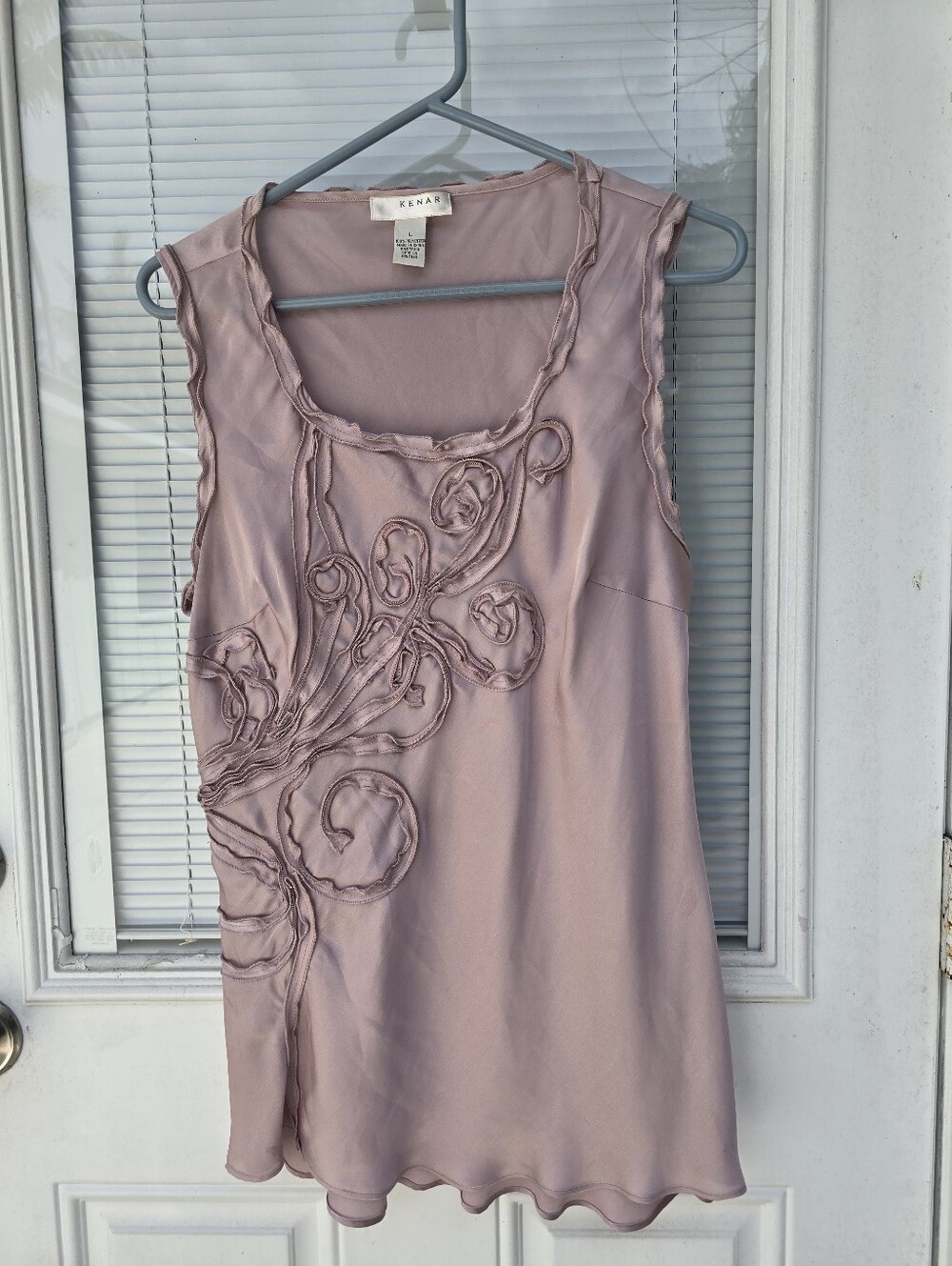 Kenar Blush Pink Sleeveless Rosette Appliqué Tunic